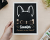 Personalized Pet Memorial Keepsake Ear Line Art Frame