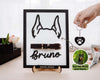 Personalized Pet Memorial Keepsake Ear Line Art Frame