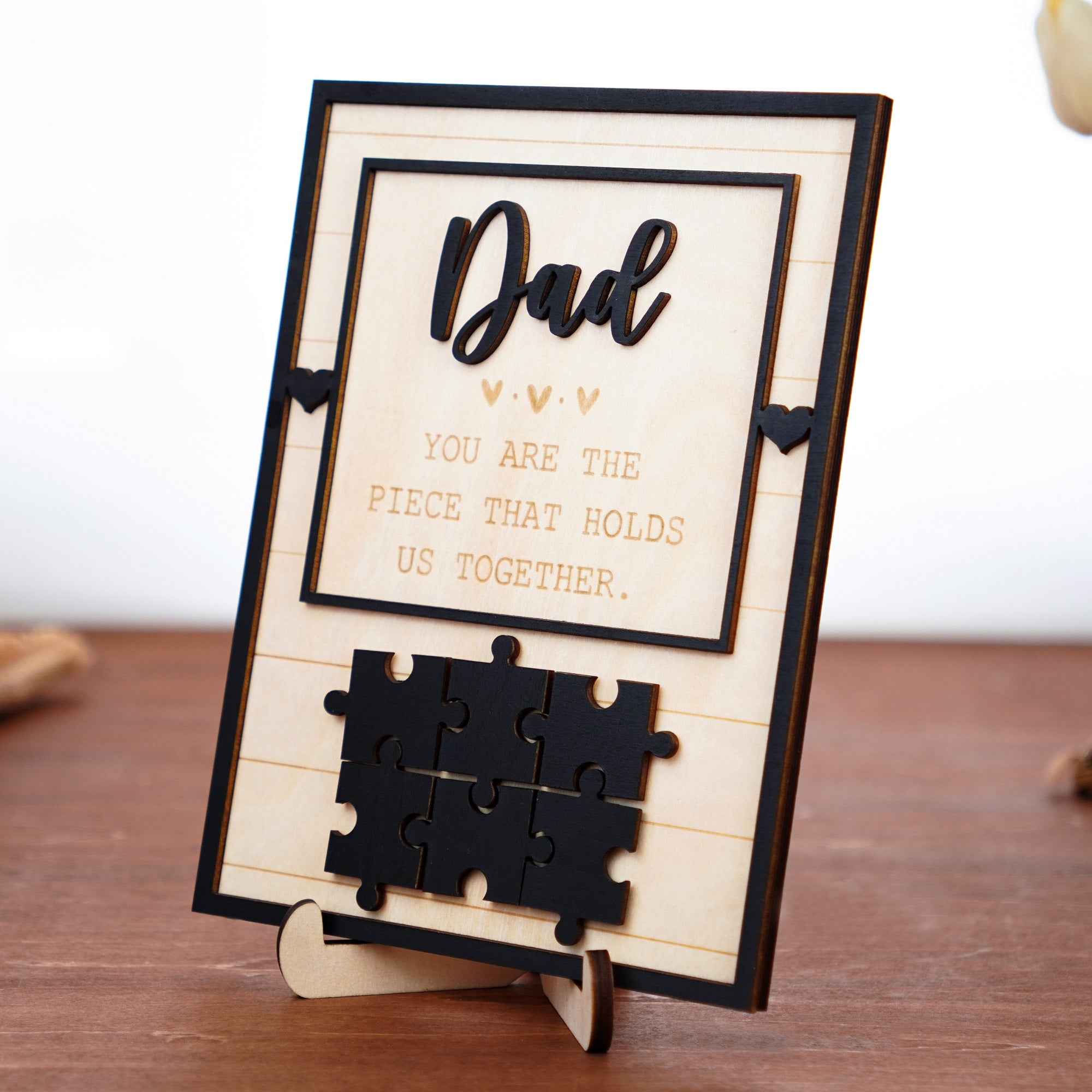 Dad Puzzle Sign Wooden Picture Frame