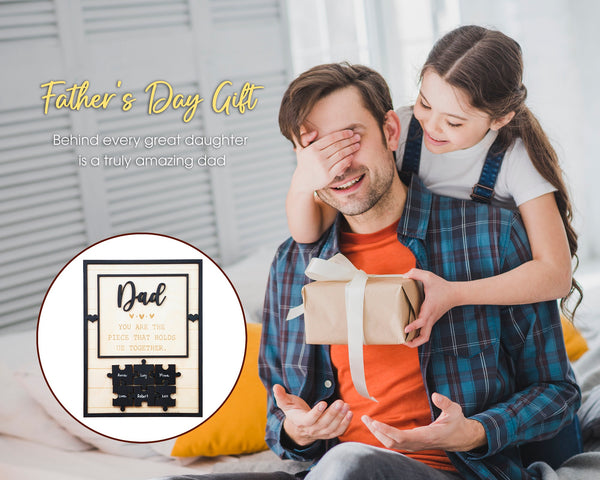 Dad Puzzle Sign Wooden Picture Frame
