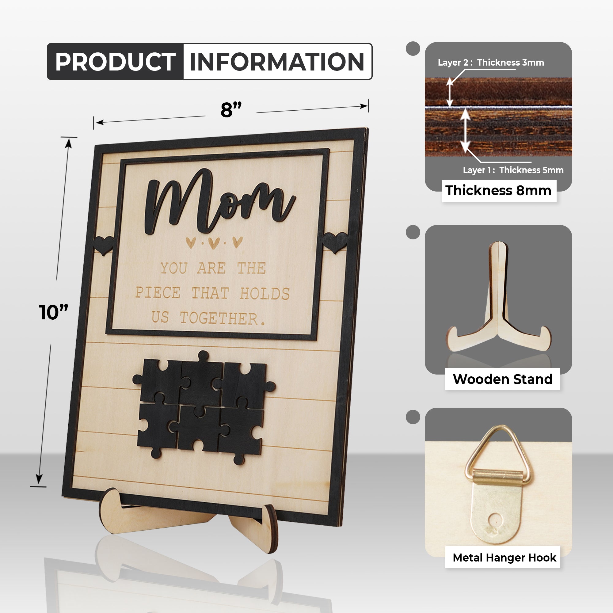 Mom Piece Sign Frame