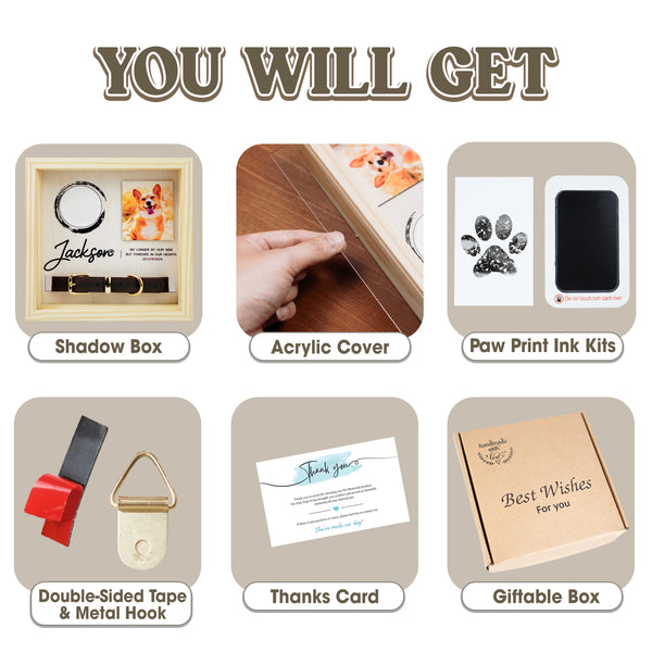 Pet Pawprint Kit Photo Shadow Box