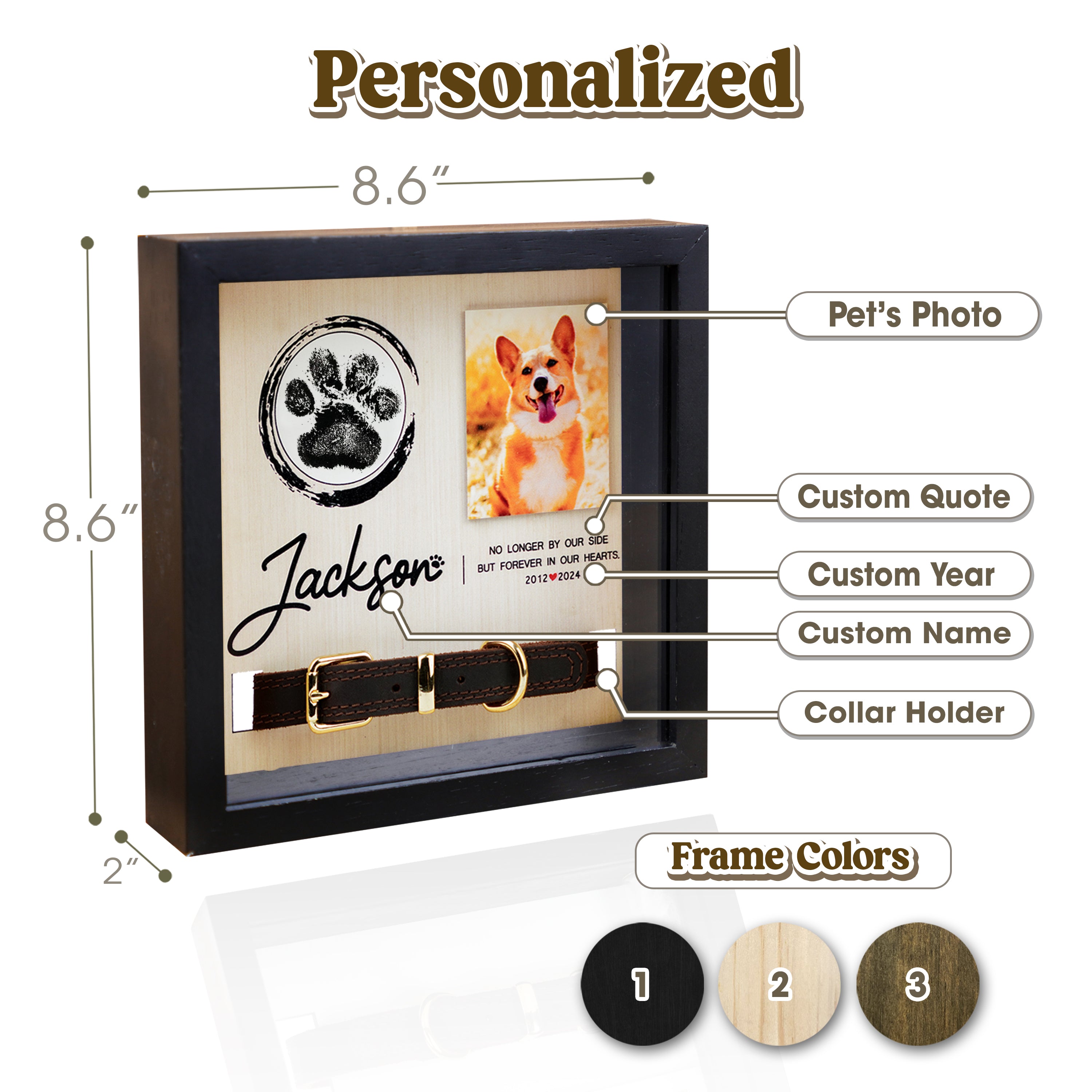 Pet Pawprint Kit Photo Shadow Box