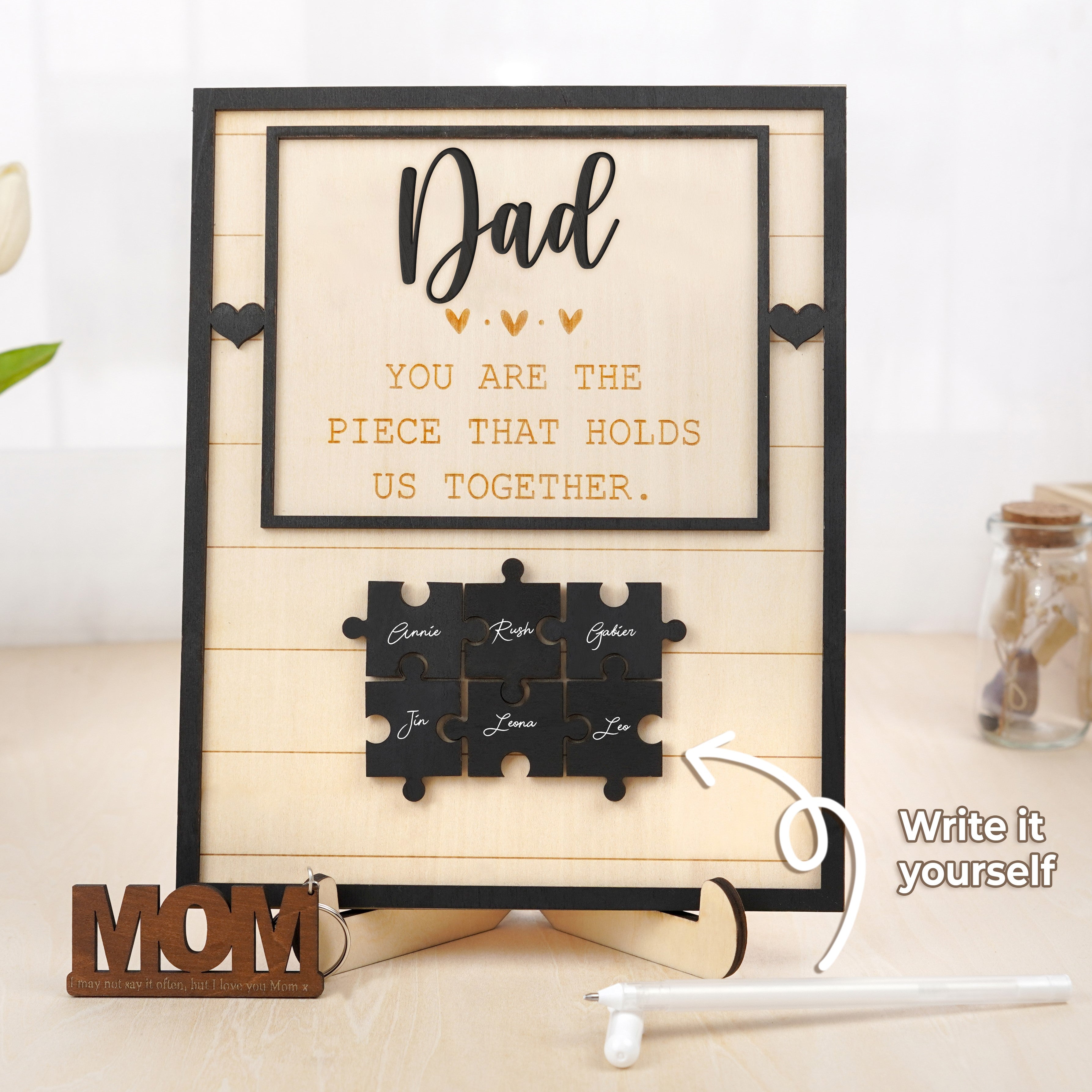 Dad Puzzle Sign Wooden Picture Frame