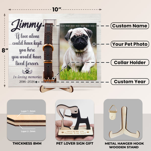 Pet Memorial Picture Frame with Collar Holder