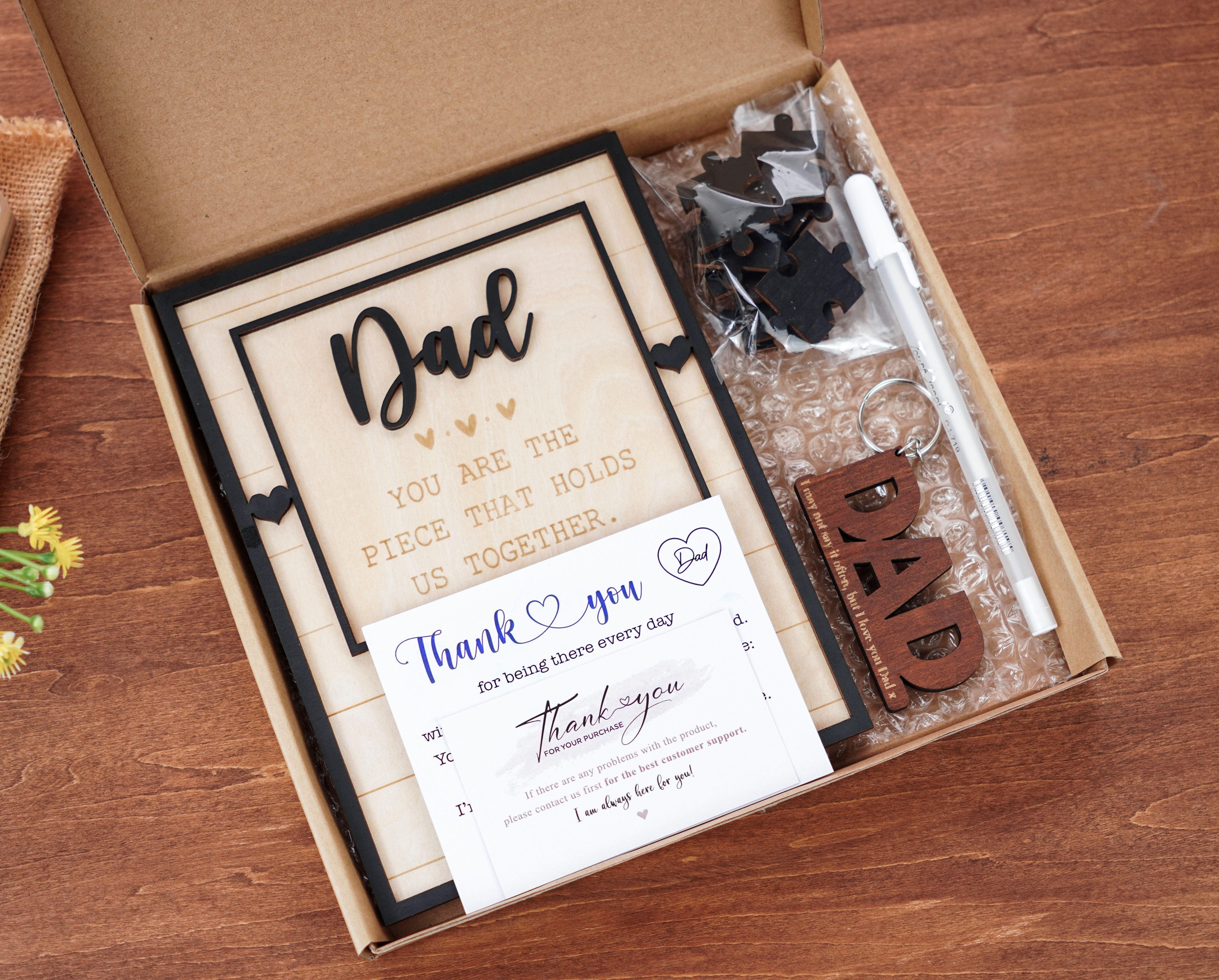 Dad Puzzle Sign Wooden Picture Frame